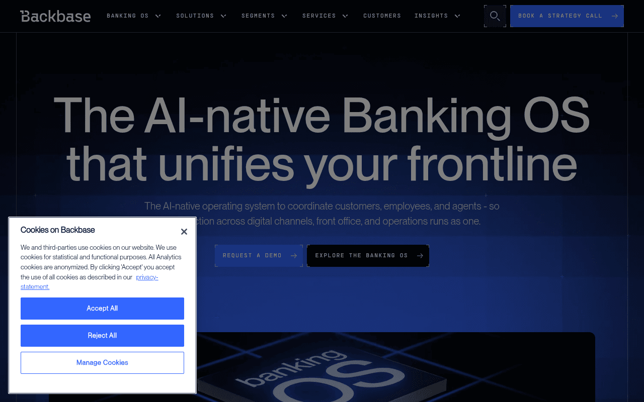 backbase.com landing page screenshot