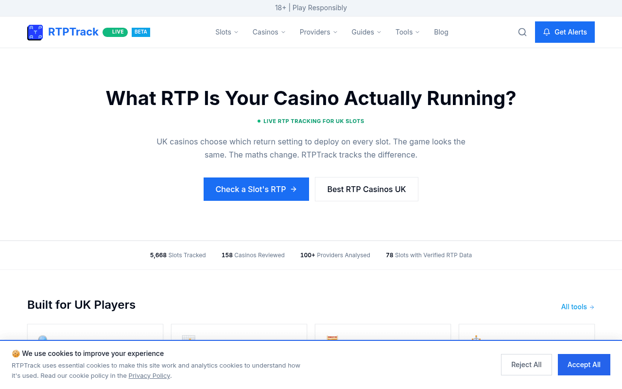 rtptrack.com landing page screenshot