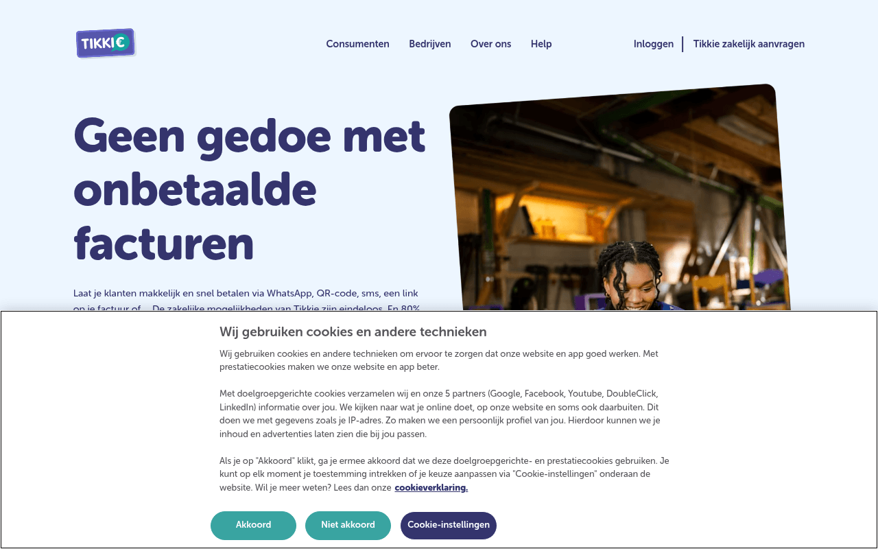 tikkie.me landing page screenshot