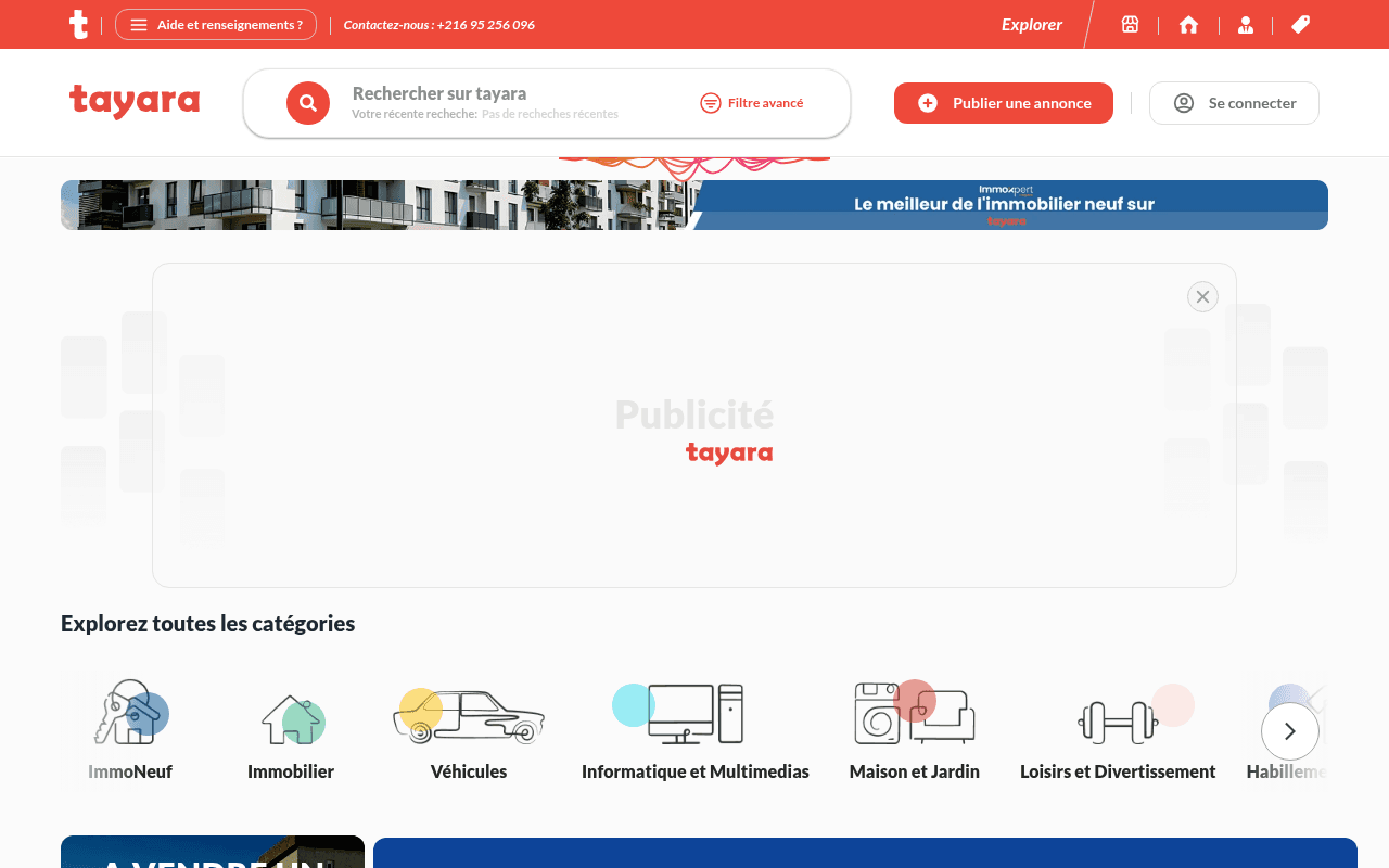 tayara.tn landing page screenshot