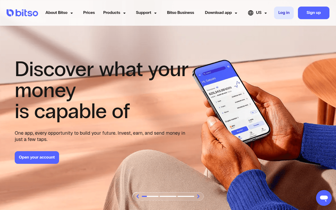 Screenshot of bitso.com