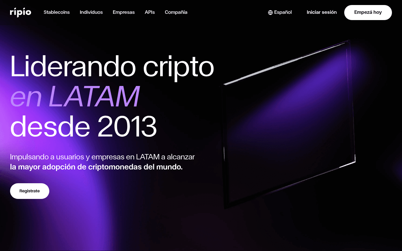 ripio.com landing page screenshot
