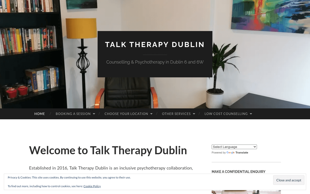 Screenshot of talktherapy.ie
