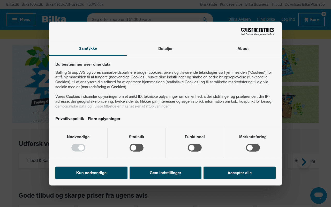 bilka.dk landing page screenshot