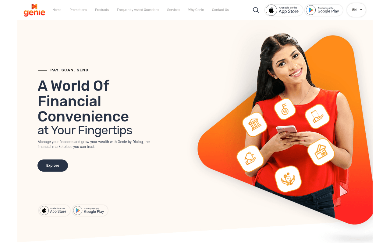 genie.lk landing page screenshot