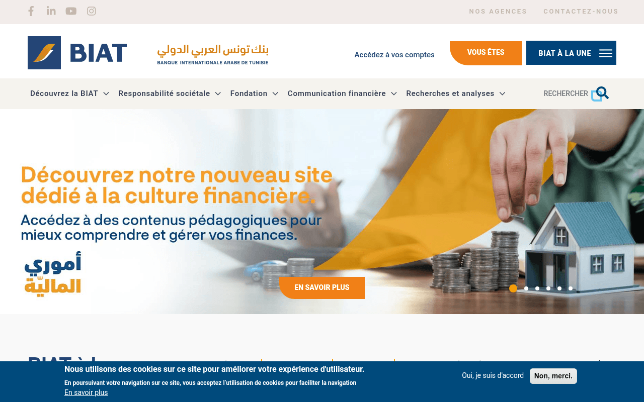 biat.com.tn landing page screenshot