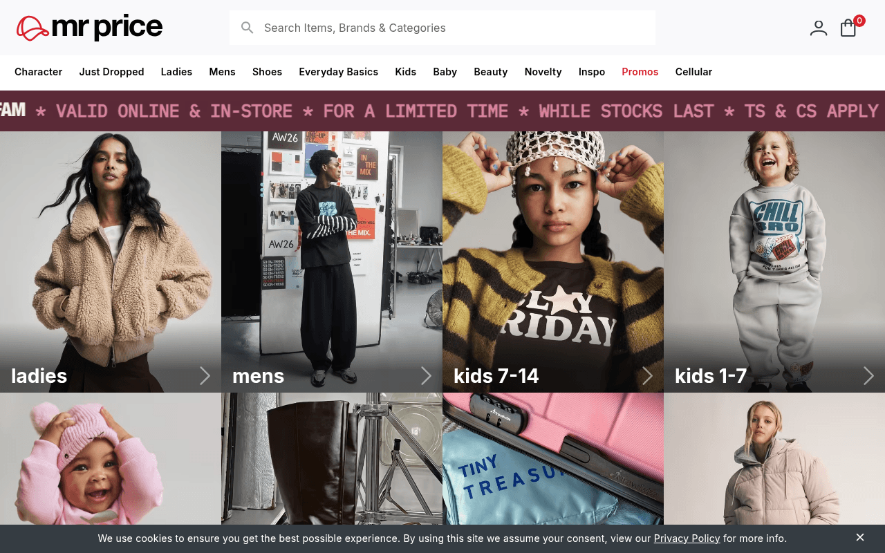 Screenshot of mrprice.com