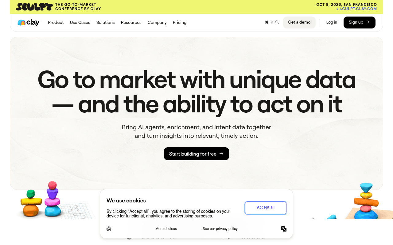 clay.com landing page screenshot