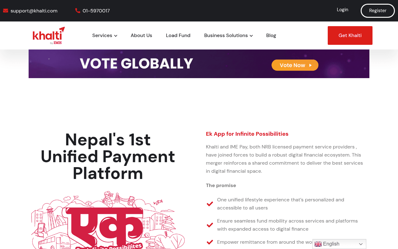khalti.com landing page screenshot