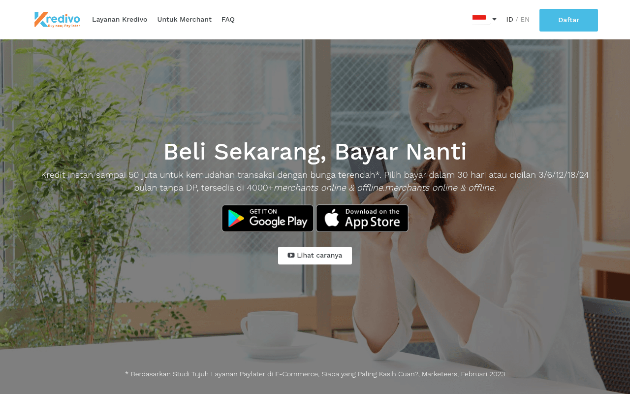 Screenshot of kredivo.com