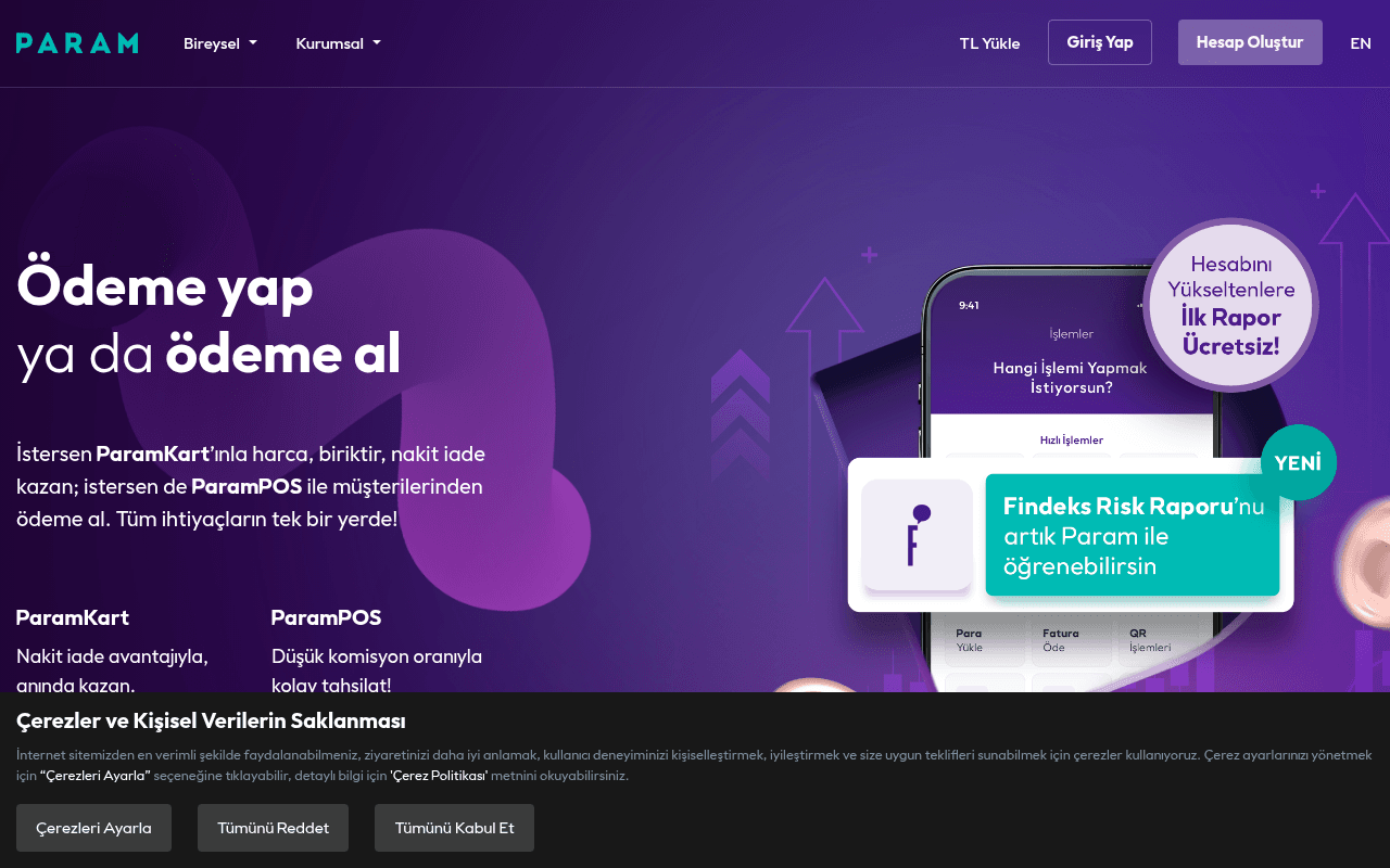 param.com.tr landing page screenshot