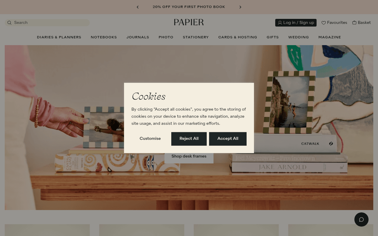 papier.com landing page screenshot