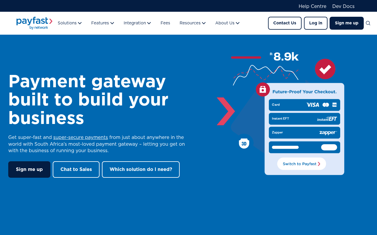 Screenshot of payfast.co.za