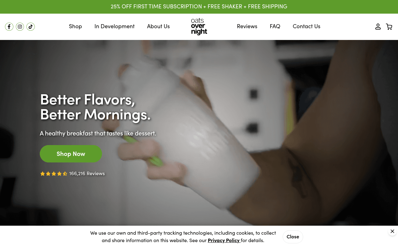 Screenshot of oatsovernight.com